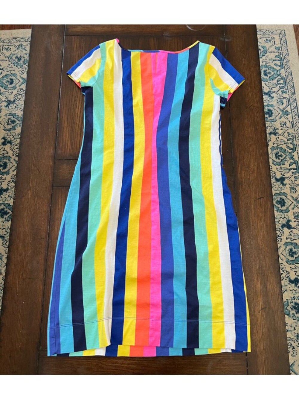 Lilly Pulitzer Marlowe Dress Rainbow Stripe T-Shirt Sheath Knit Jersey Dress XS - Picture 5 of 8